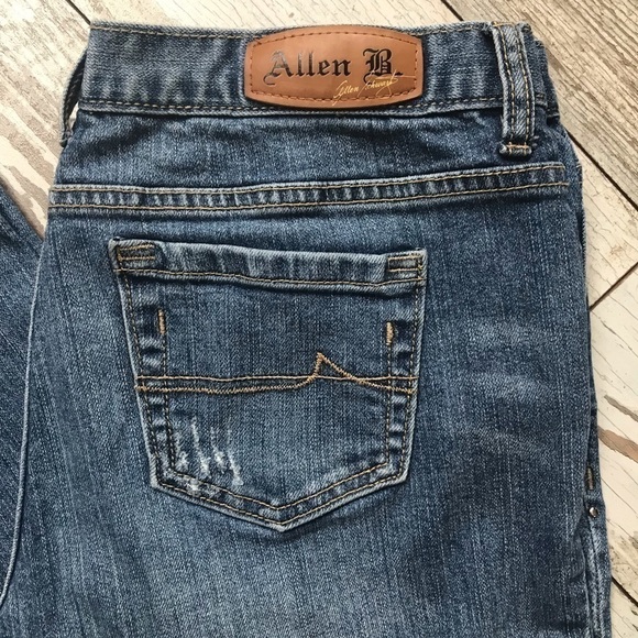 Allen B by Allen Schwartz distressed straight leg stretch jeans size 10 - Picture 3 of 9
